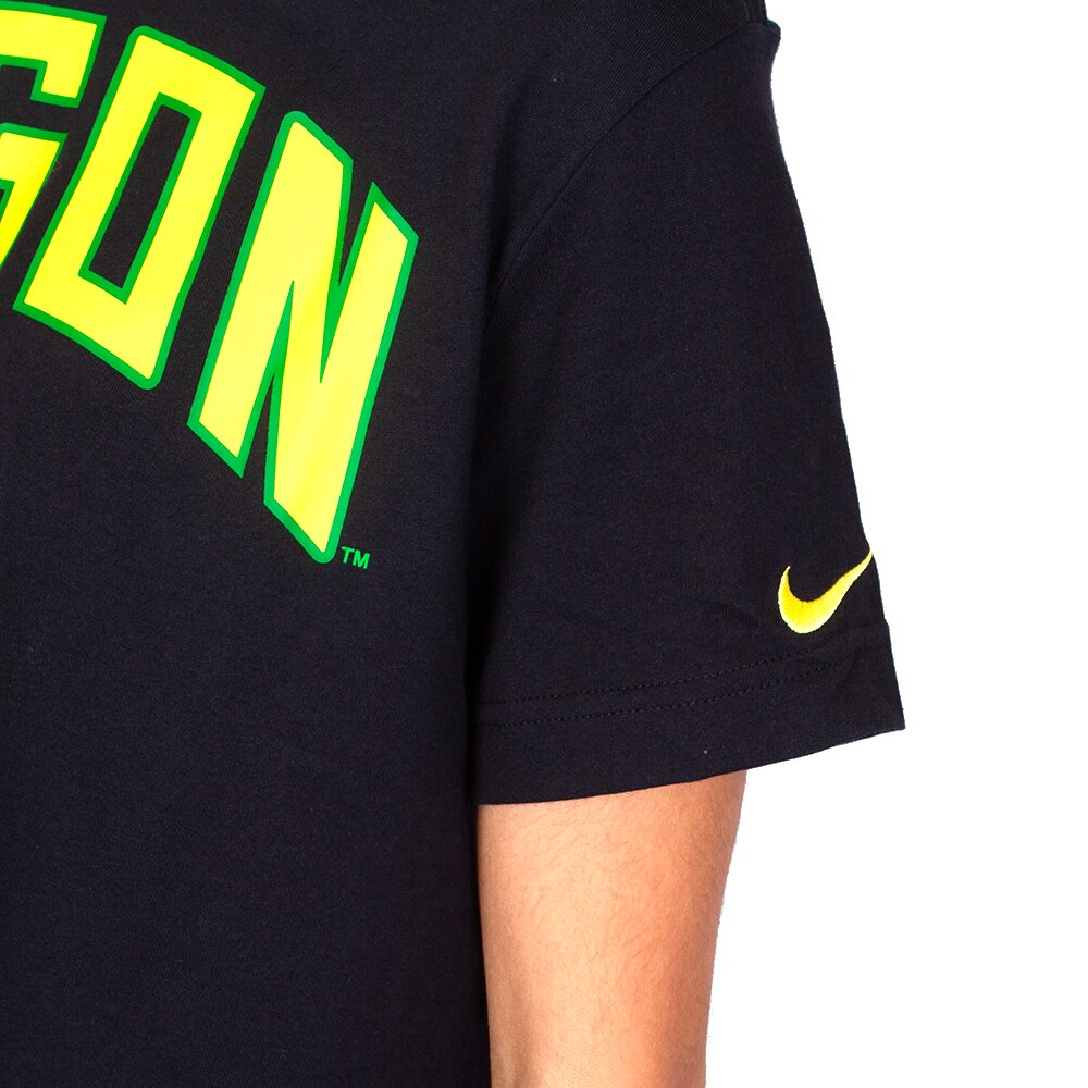Classic Oregon O, Nike, Black, Crop Top, Cotton Blend, Women, Academic, Arched Oregon, T-Shirt, 897058